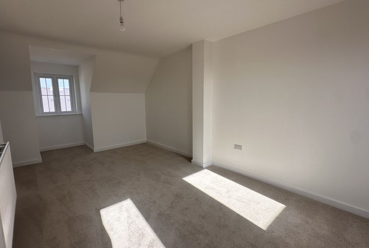 A room with a window, carpet, and radiator.