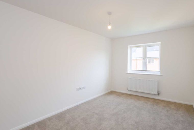 A room with a window, radiator, and carpet.