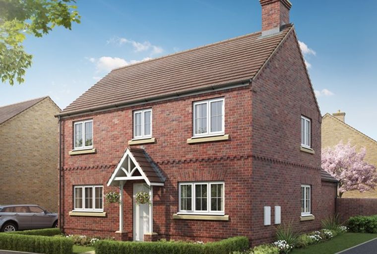 A red brick house with white windows and a porch.